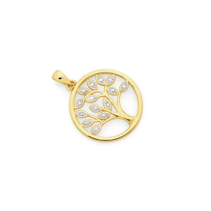 9ct Gold Diamond Tree of Life Pendant