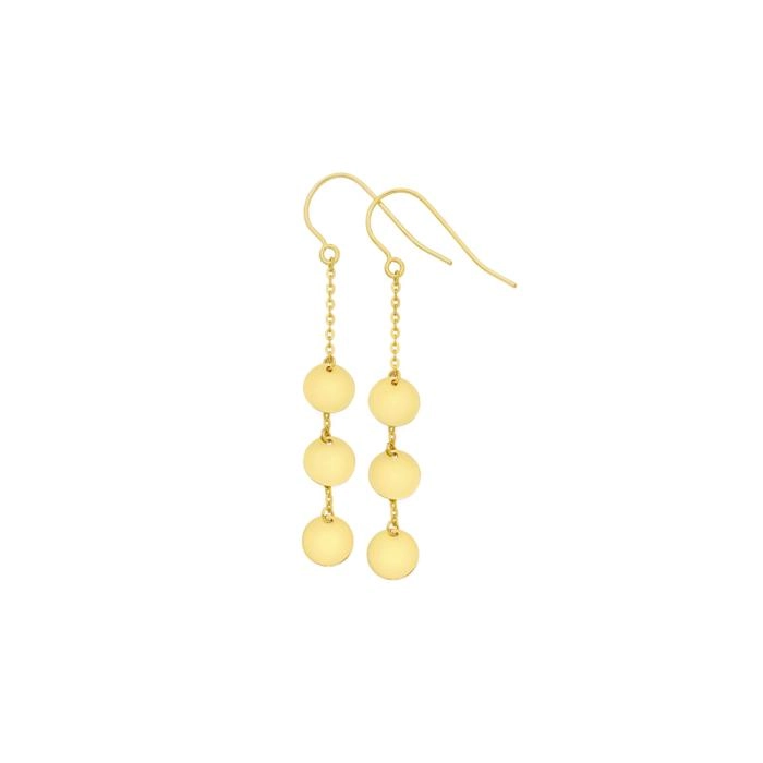 9ct Gold Multi Discs Trace Drop Earrings