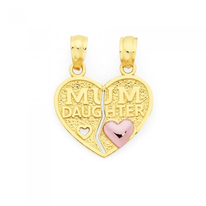 9ct Gold Mum & Daughter Break Pendant