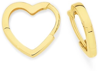 9ct Gold Polished Offset Huggie Earrings