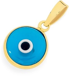 9ct Gold Round Evil Eye Pendant