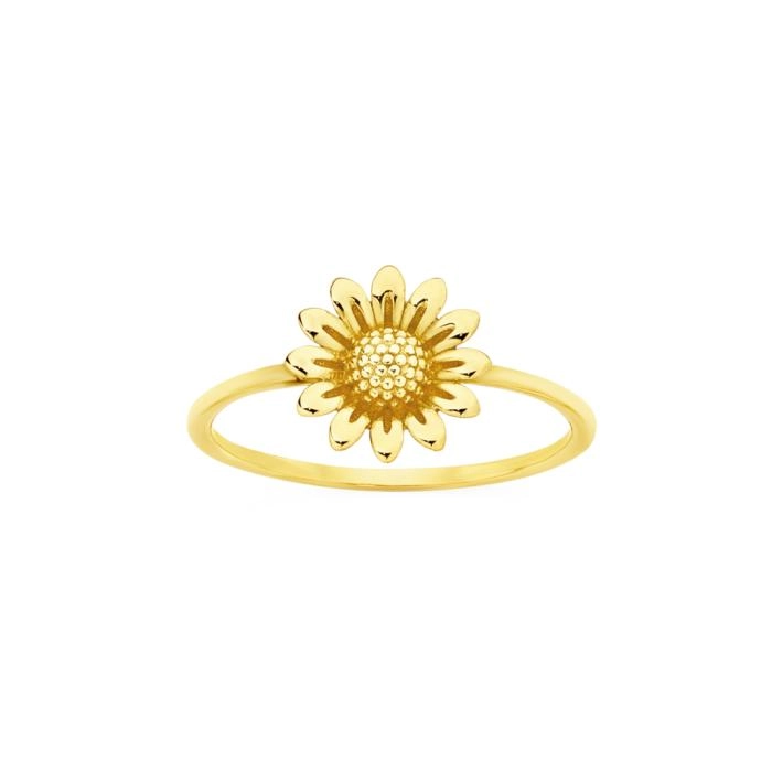 9ct Gold Sunflower Dress Ring