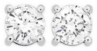 9ct White Gold Diamond 4 Claw Stud Earrings