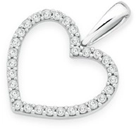 9ct White Gold Diamond Pendant