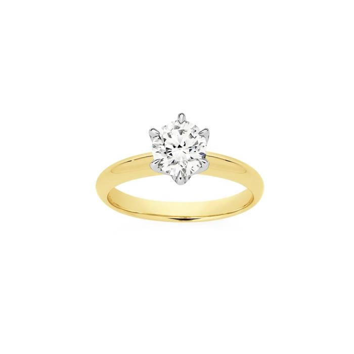 Alora 14ct Gold 1 Carat Lab Grown Diamond Solitaire Ring