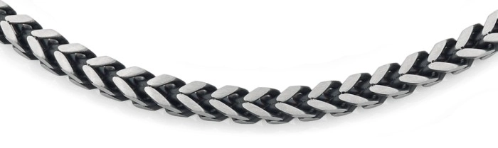 Stainless Steel 55cm Oxidised Matte Foxtail Men's Chain