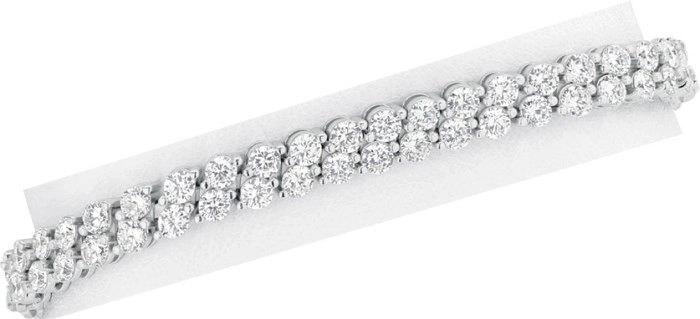 Sterling Silver 18.5cm Double Row Cubic Zirconia Tennis Bracelet