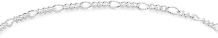 Sterling Silver 19cm Figaro Solid Bracelet