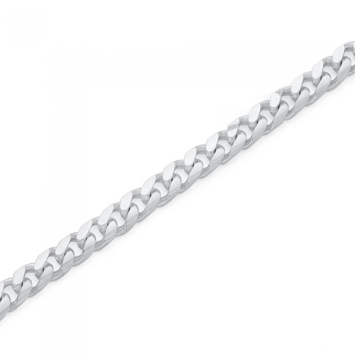 Sterling Silver 21cm Solid Curb Men's Bracelet