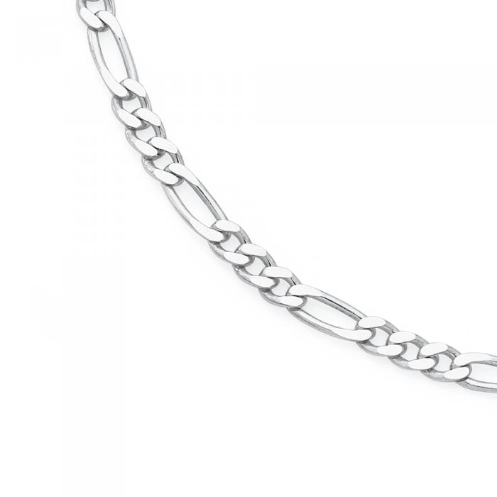 Sterling Silver 25cm Figaro 3+1 Anklet