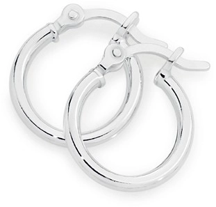 Sterling Silver 2x10mm Polished Tube Hoops