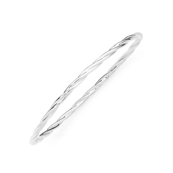 Sterling Silver 3mm 65mm Hallow Twist Bangle