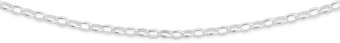 Sterling Silver 45cm Oval Solid Belcher Chain