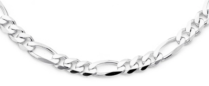 Sterling Silver 50cm Figaro Men's Chain