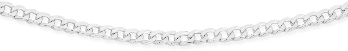 Sterling Silver 50cm Flat Bevelled Curb Chain