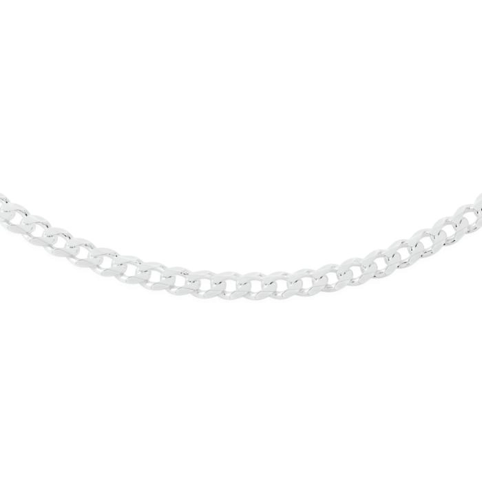 Sterling Silver 55cm Solid Bevelled Curb Men's Chain