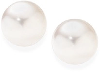 Sterling Silver 6-6.5mm Button Cultured Freshwater Pearl Stud Earrings