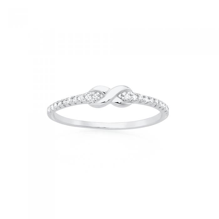 Sterling Silver Cubic Zirconia Infinity Stacker Ring