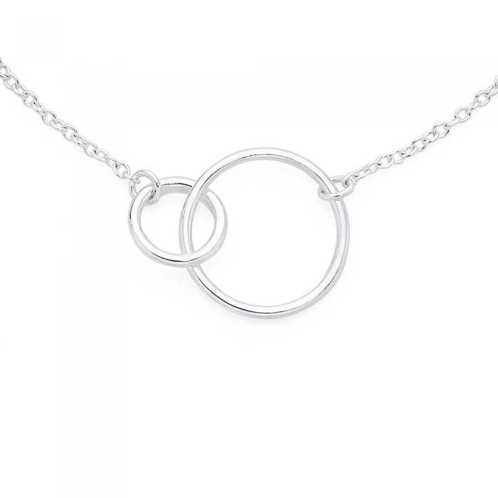 Sterling Silver Double Open Circle Necklet