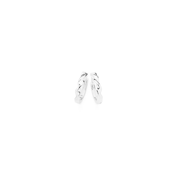 Sterling Silver Half Twist & Plain Huggie Earrings