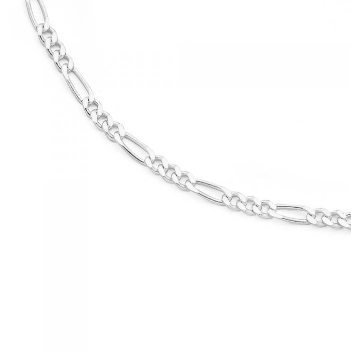 Sterling Silver Italian Made 55cm 3+1 Figaro Chain