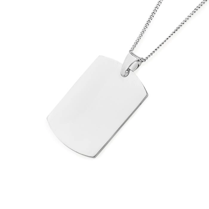 Sterling Silver Medium Dogtag Men's Pendant