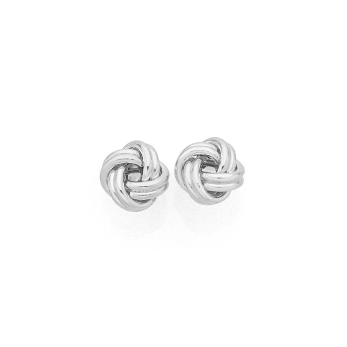 Sterling Silver Open Knot Stud Earrings