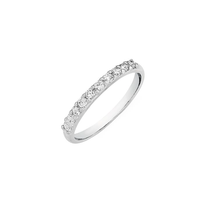 Sterling Silver White Cubic Zirconia Eternity Ring