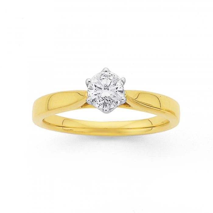 18ct Gold .50ct Diamond Solitaire Ring