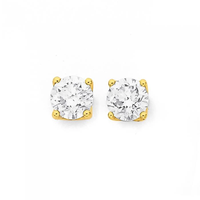 18ct Gold Diamond Stud Earrings