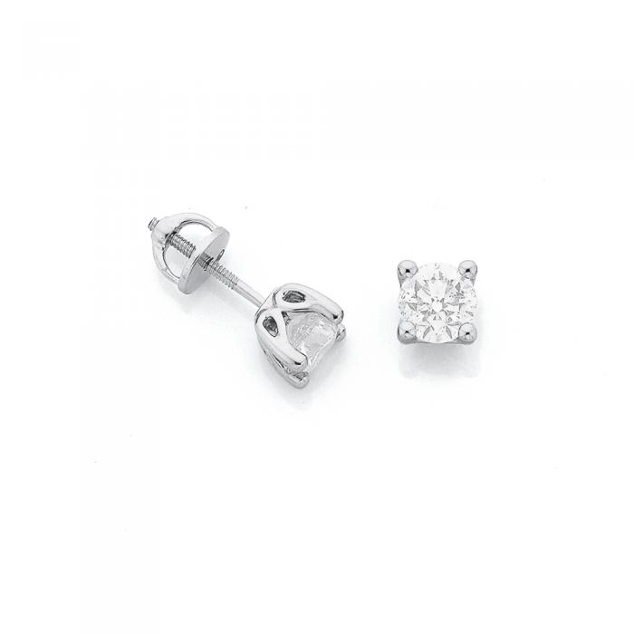 18ct White Gold Diamond Studs