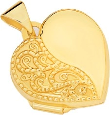 9ct Gold 15mm Engraved Heart Locket