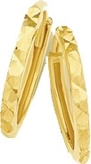 9ct Gold 1.5x9mm Diamond-Cut Huggie Earrings