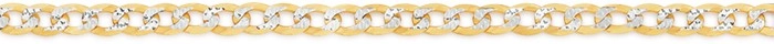 9ct Gold 19.5cm Two Tone Curb Bracelet