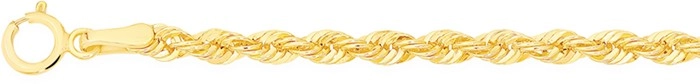 9ct Gold 19cm Hollow Rope Bracelet