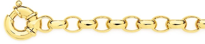 9ct Gold 19cm Solid Belcher Bolt Ring Bracelet