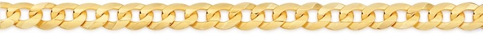 9ct Gold 19cm Solid Diamond-Cut Cuban Bracelet