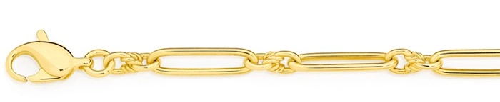 9ct Gold 19cm Solid Paperclip Bracelet