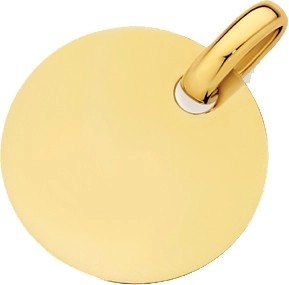 9ct Gold 20mm Round Engravable Disc Pendant