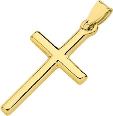 9ct Gold 22mm Plain Cross Pendant