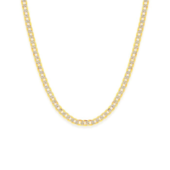 9ct Gold 45cm Diamond Cut Curb Chain