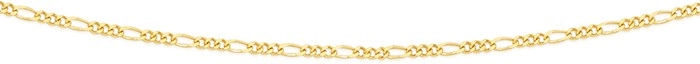 9ct Gold 45cm Solid Figaro 3+1 Chain