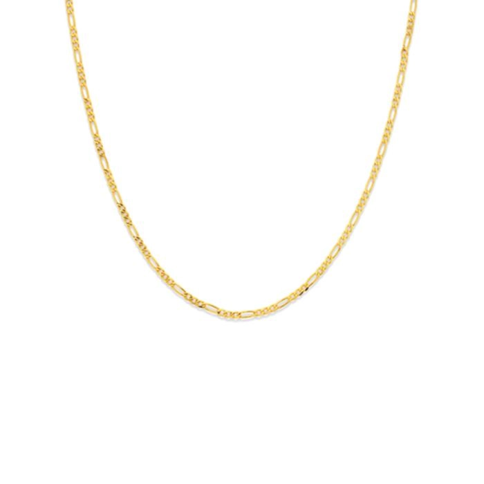 9ct Gold 45cm Solid Figaro 3+1 Chain