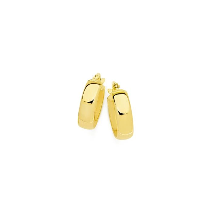 9ct Gold 4x10mm Polished Hoop Earrings