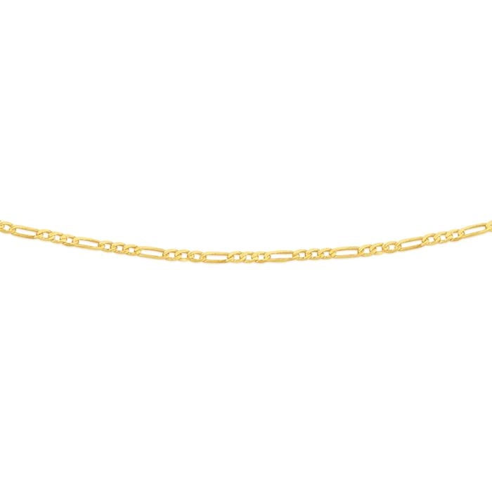 9ct Gold 50cm Solid Figaro 3+1 Chain