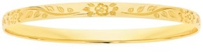 9ct Gold 65mm Solid Engraved Bangle