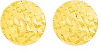 9ct Gold 6mm Button Stud Earrings