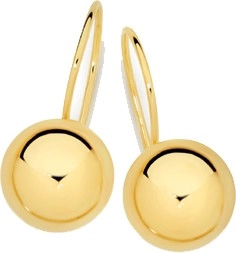 9ct Gold 8mm Euroball Earrings