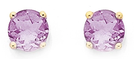 9ct Gold Amethyst Stud Earrings