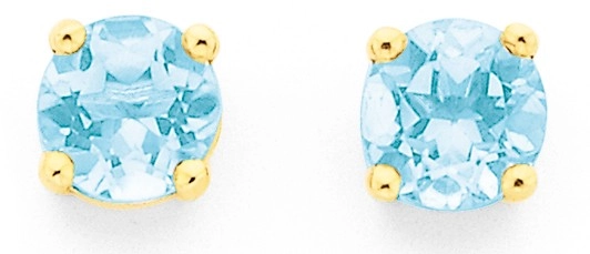 9ct Gold Blue Topaz Stud Earrings